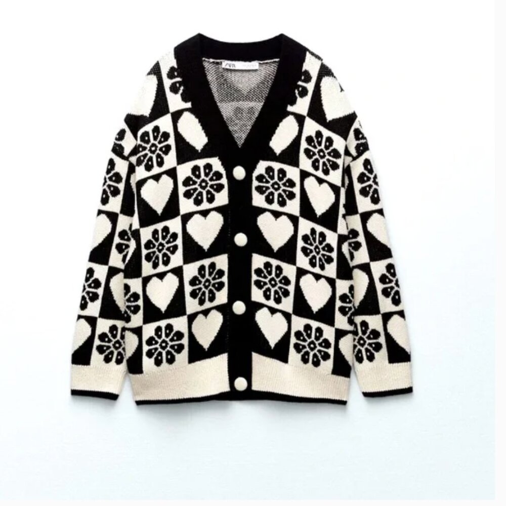 NWOT Zara chunky jacquard cardigan